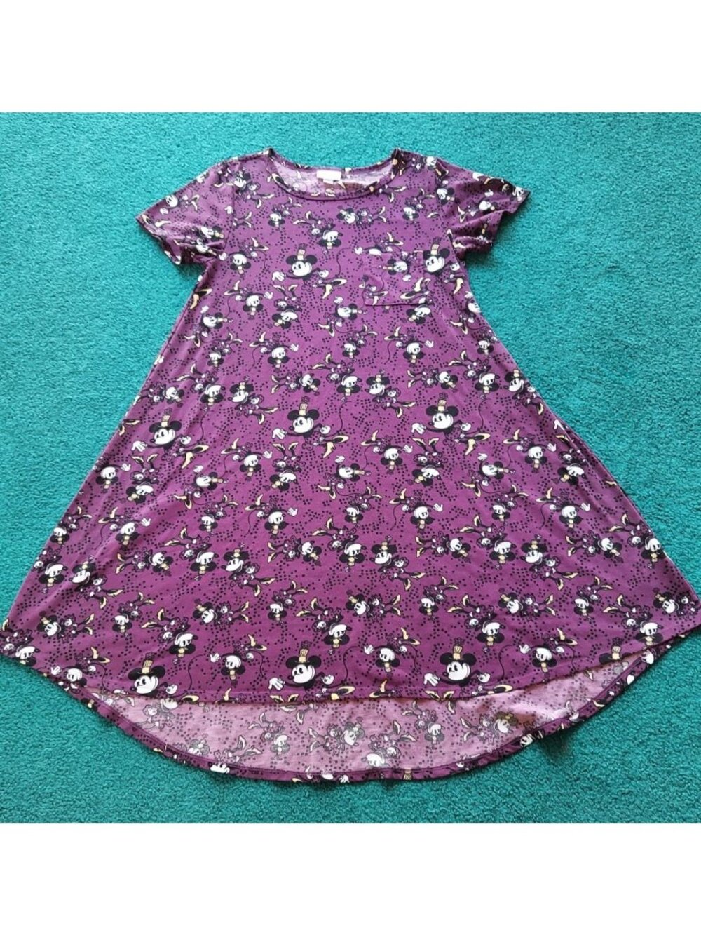 Lularoe Disney Minnie Mouse Carly high low Dress Purple Xsmall vintage